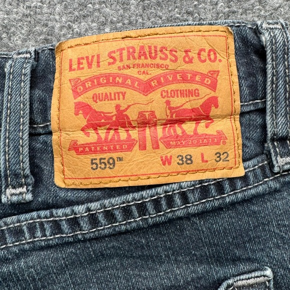 Levi's 559 Jeans Men's Size 38x32 Dark Wash Straight Leg Denim Pants - Picture 5 of 12